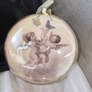 Cherub's w/Butterflies Ornament John Derian for Target, approx 5 inches